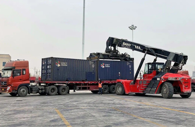 银川-天津港-欧洲海运箱直达专列发车